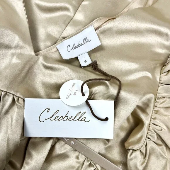 Cleobella Nahla Dutchess Mini Dress in Champagne - NEW - Picture 5 of 9